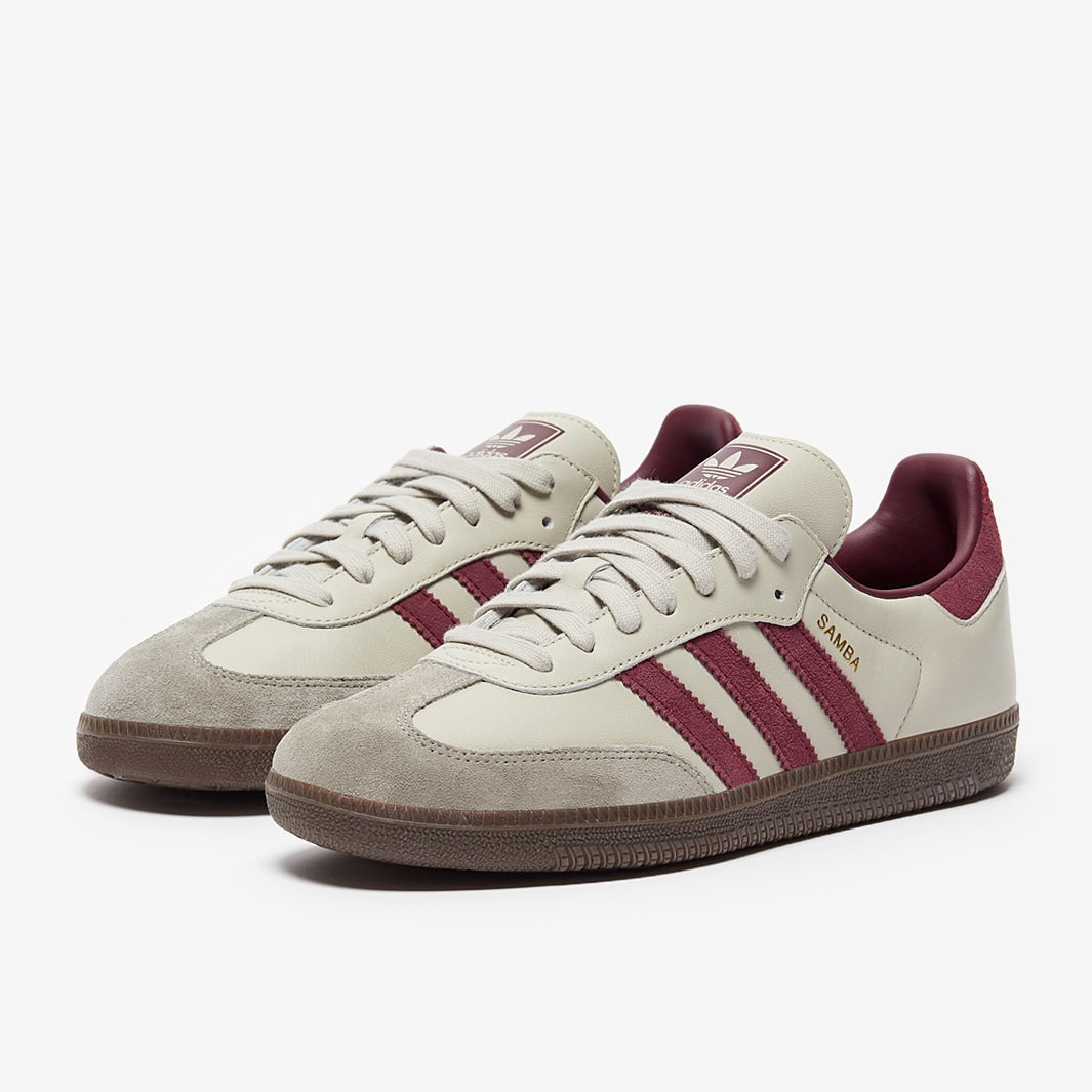 Adidas Samba OG Putty Grey and Maroon