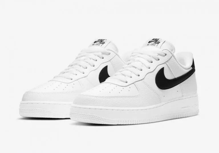 Nike Air Force 1 Low '07 White Black Pebbled Leather