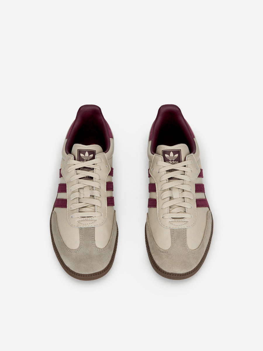 Adidas Samba OG Putty Grey and Maroon