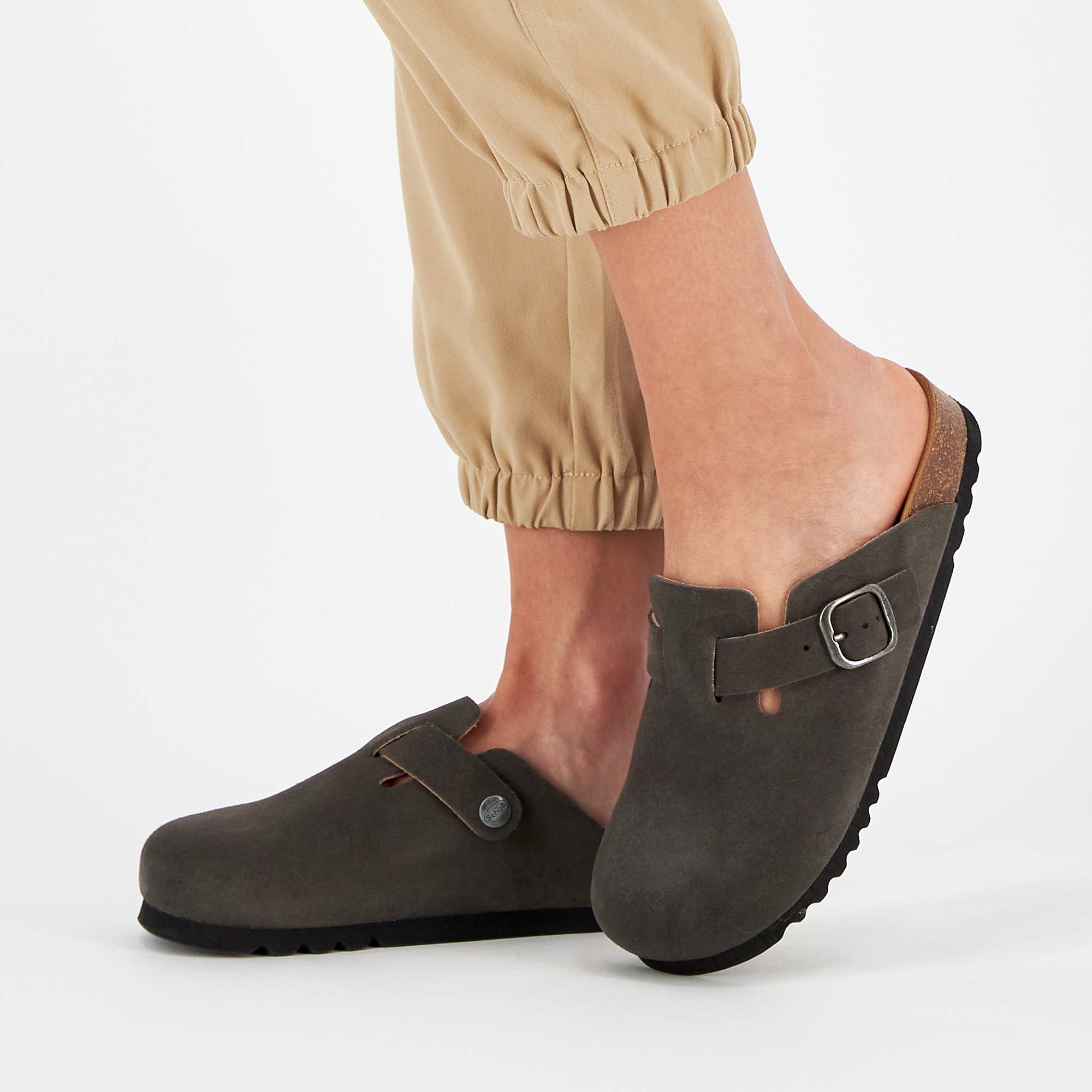 Birkenstock Boston Soft Footbed Suede Dark Grey