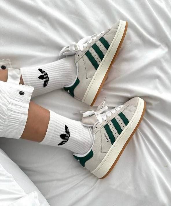 adidas Campus 00s Crystal White Dark Green