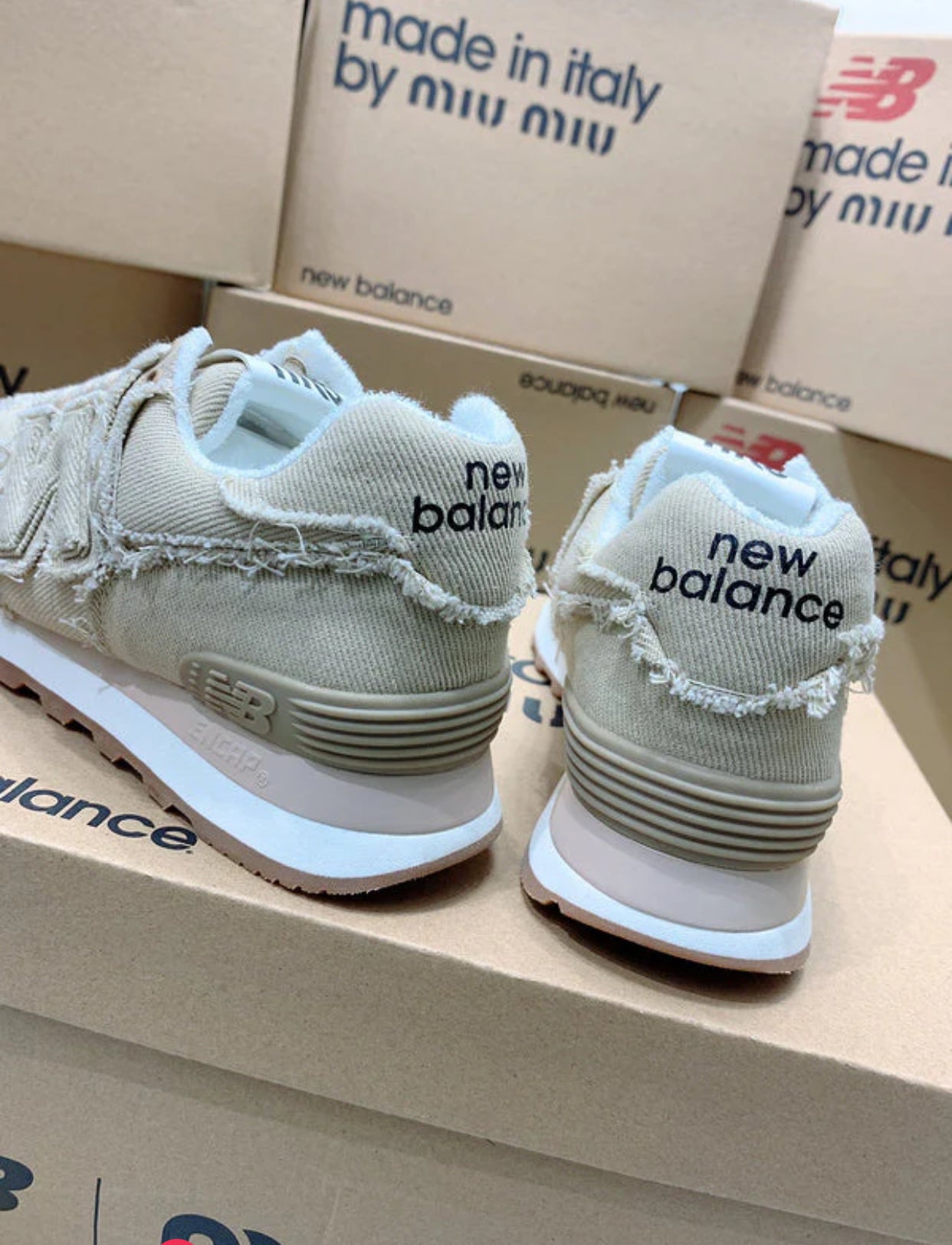 New Balance 574 Miu Miu Denim Colonial Beige