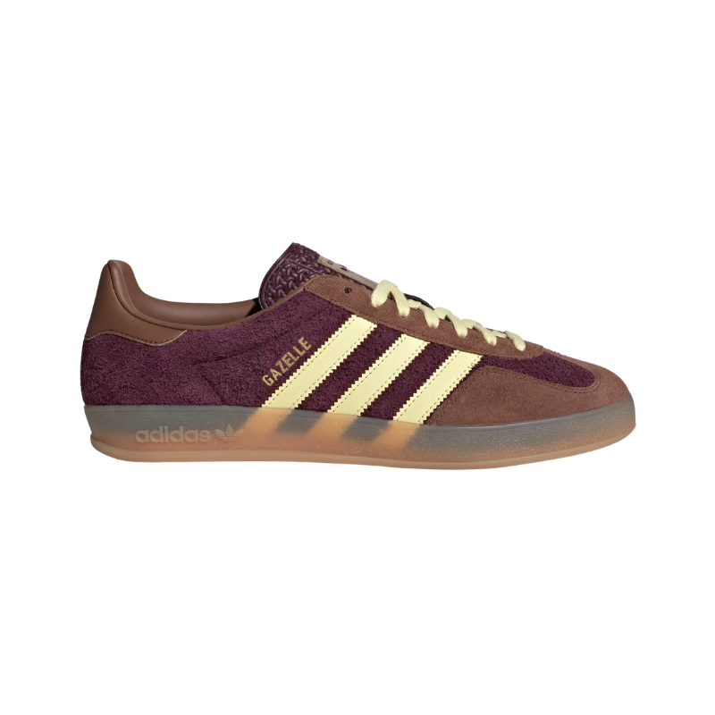 Adidas Gazelle Indoor Shoes – Maroon / Almost Yellow / Gum