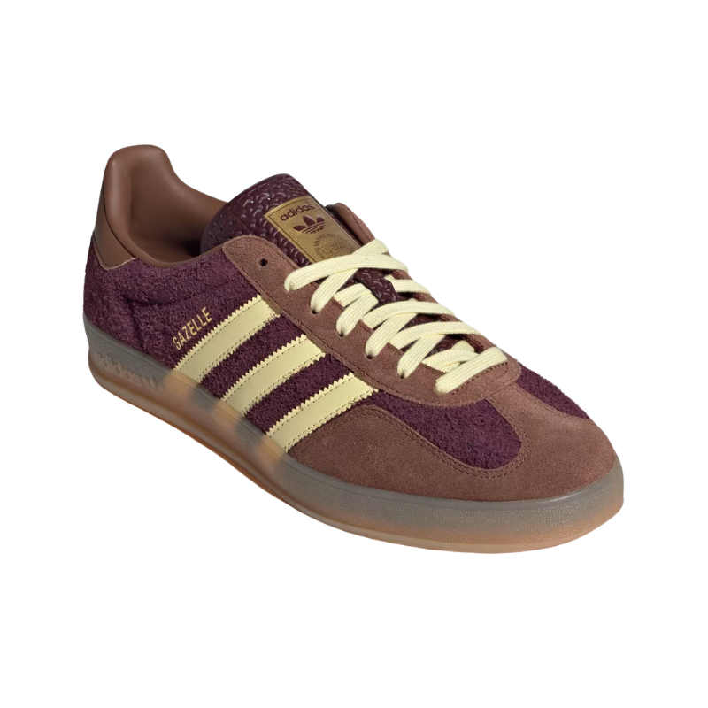Adidas Gazelle Indoor Shoes – Maroon / Almost Yellow / Gum