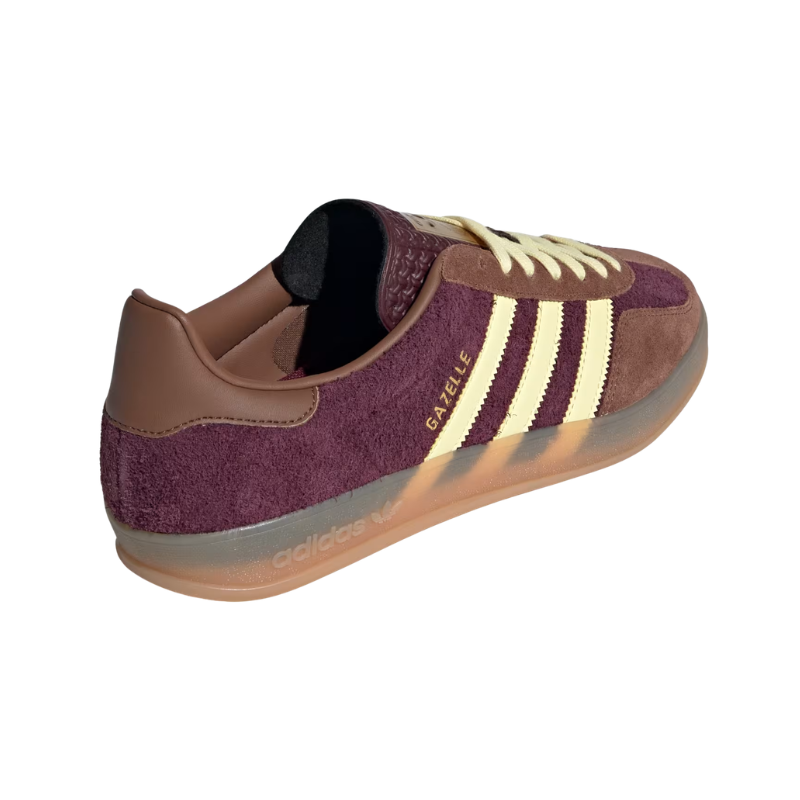Adidas Gazelle Indoor Shoes – Maroon / Almost Yellow / Gum