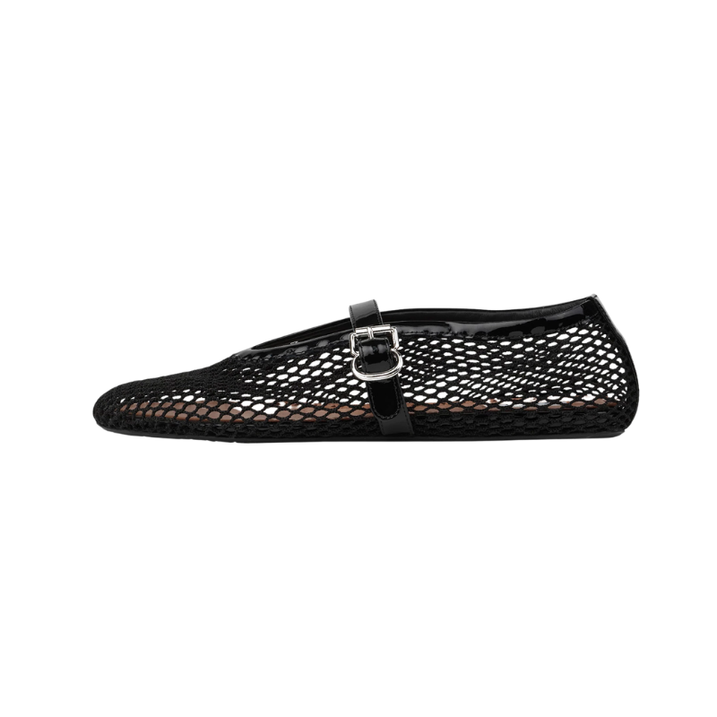 Alaïa Mesh Ballet Flats Black
