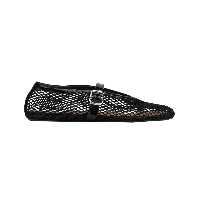Alaïa Mesh Ballet Flats Black