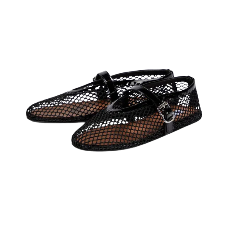 Alaïa Mesh Ballet Flats Black