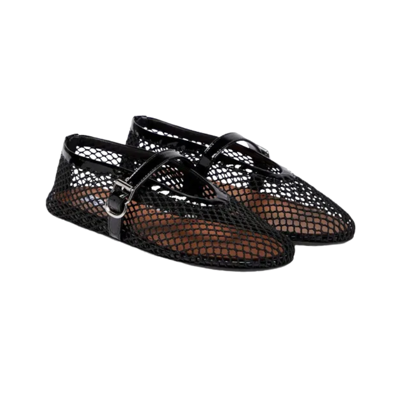 Alaïa Mesh Ballet Flats Black