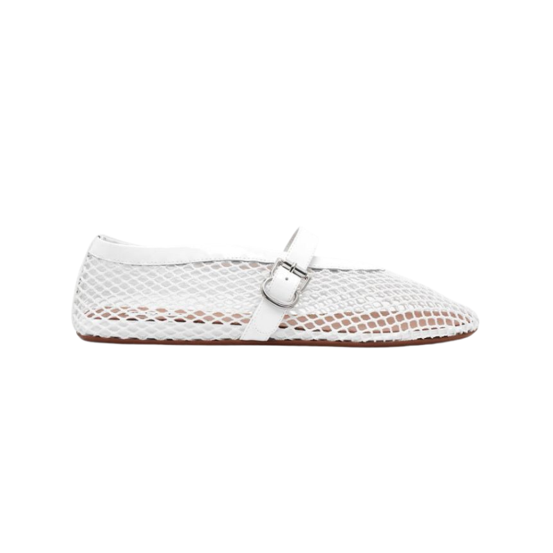 Alaïa Mesh Ballet Flats White