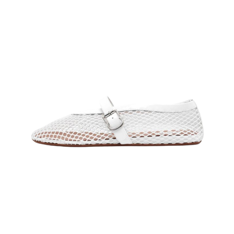 Alaïa Mesh Ballet Flats White