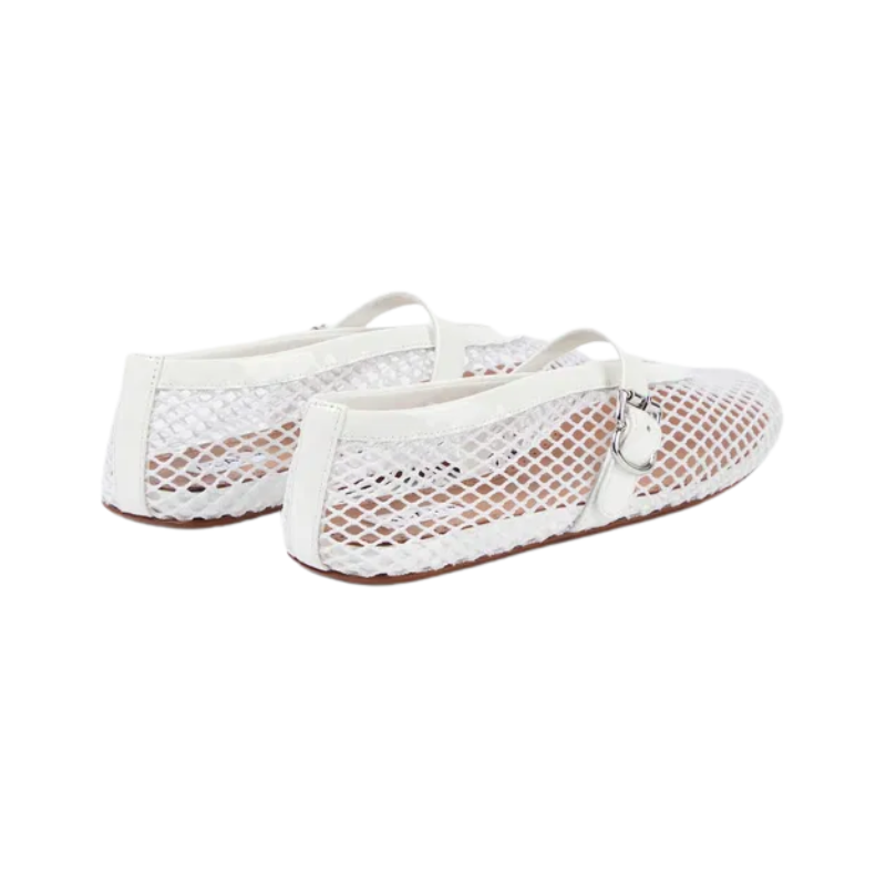 Alaïa Mesh Ballet Flats White