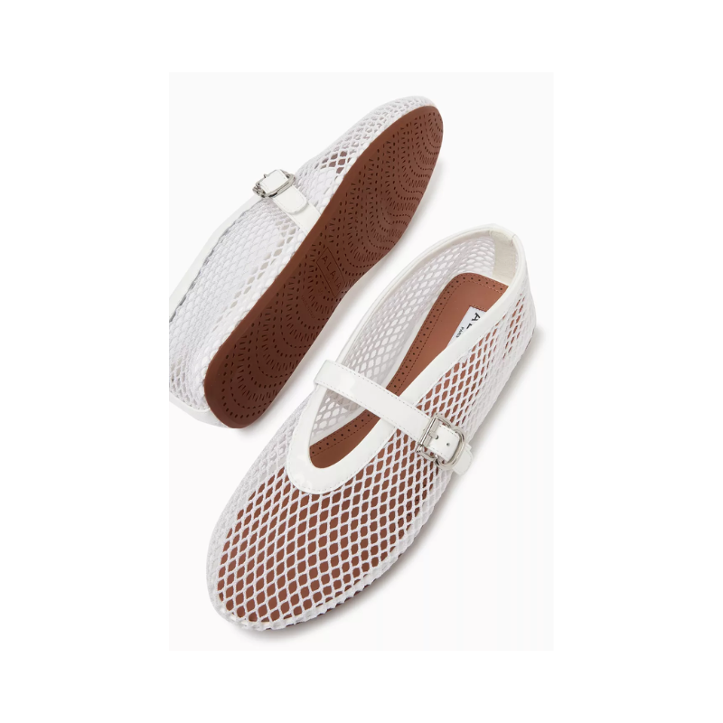 Alaïa Mesh Ballet Flats White