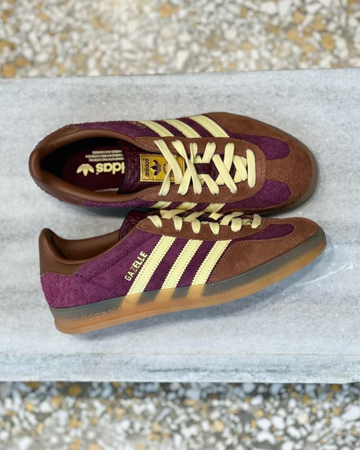 ADIDAS GAZELLE INDOOR MAROON ALMOST YELLOW