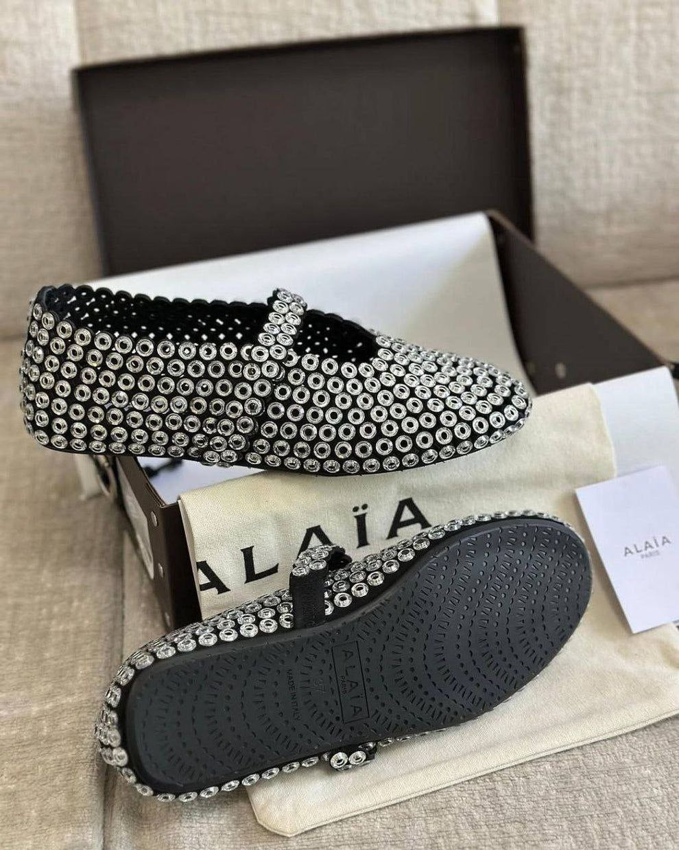 Alaïa eyelet ballerina shoes