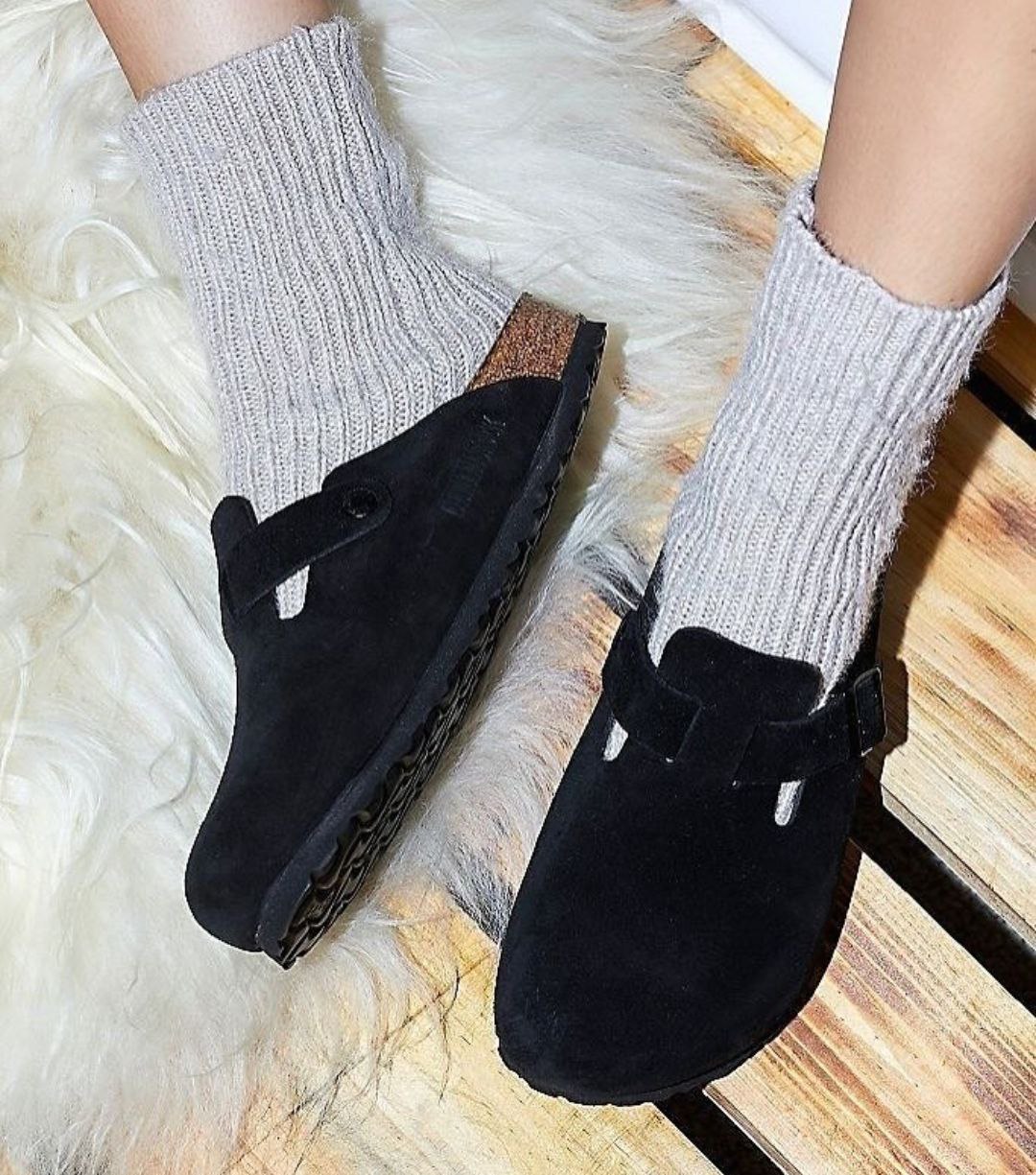 Birkenstock Boston Suede Black