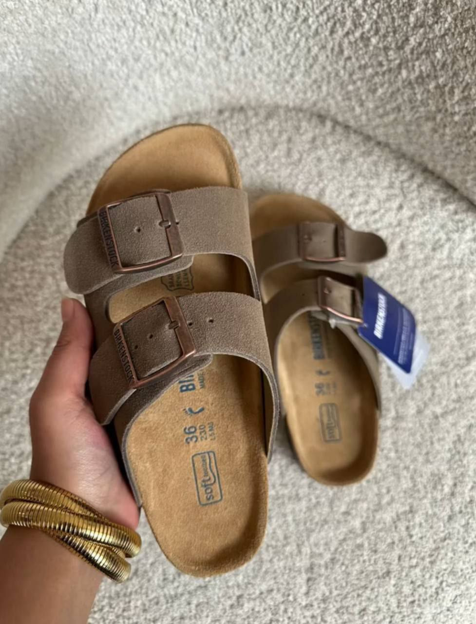 Birkenstock Arizona Soft Footbed Suede Taupe