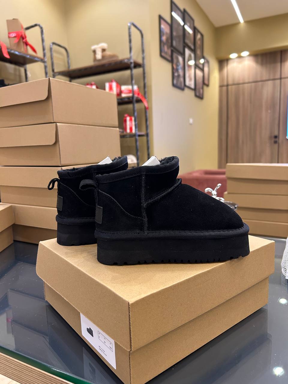 UGG Classic Ultra Mini Platform boot in black suede