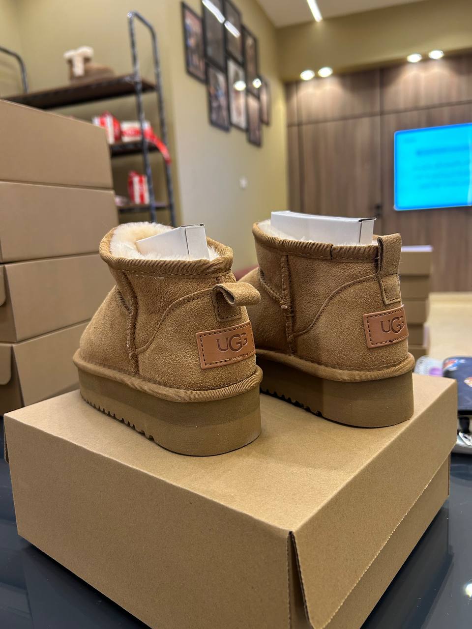 UGG Classic Ultra Mini Platform boot in sand suede