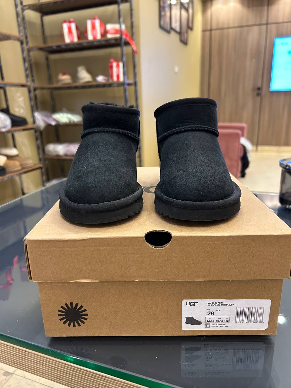 UGG Classic Ultra Mini boots in black suede