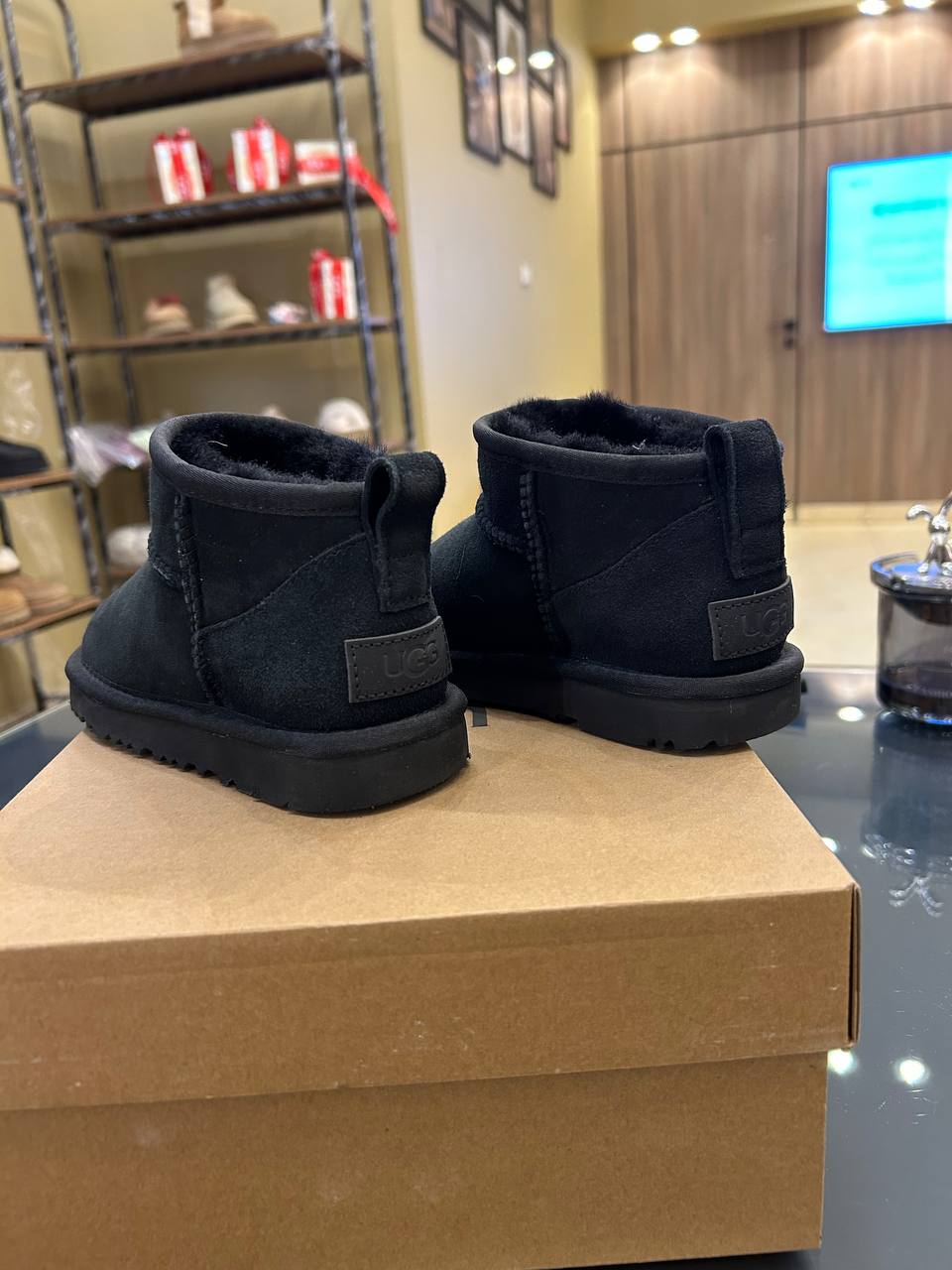 UGG Classic Ultra Mini boots in black suede