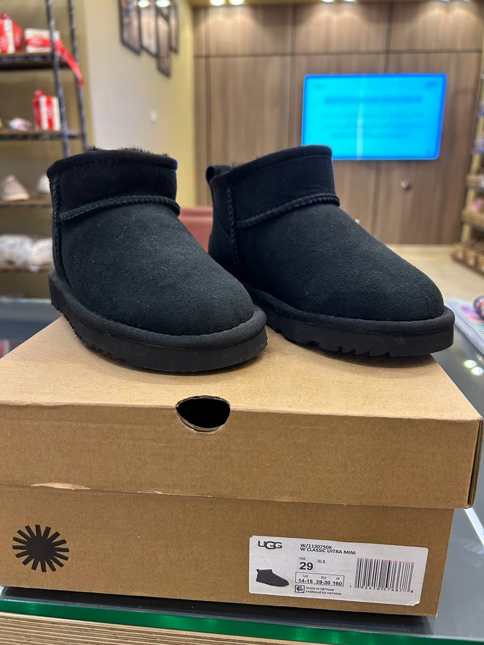 UGG Classic Ultra Mini boots in black suede