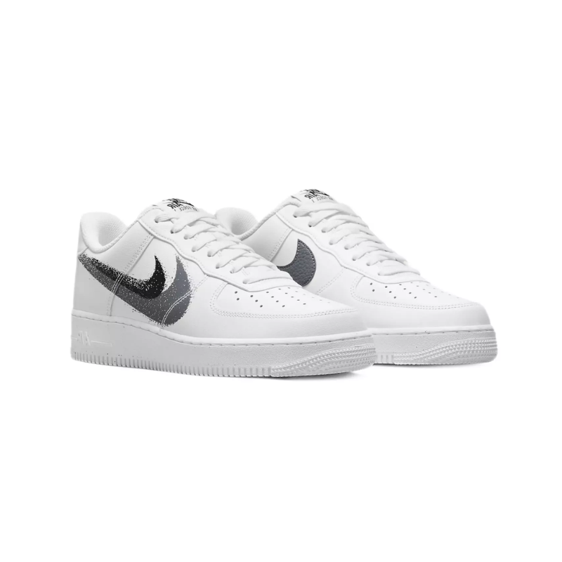 Nike Air Force 1 Low '07 Spray Paint Swoosh - White Black Grey