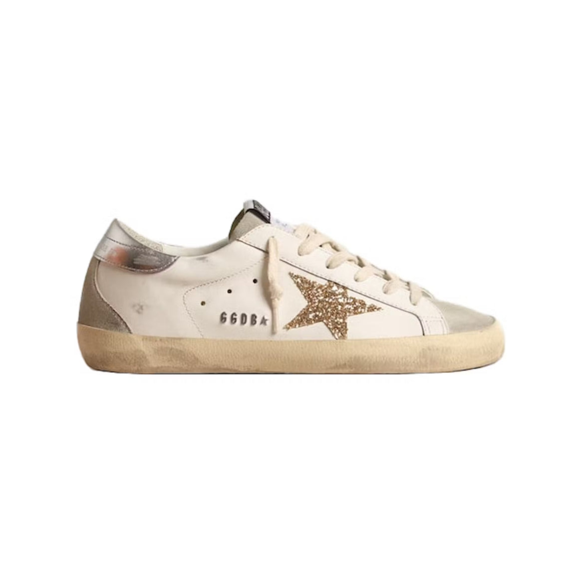 Golden Goose Super-Star White Ice Gray Gold Glitter