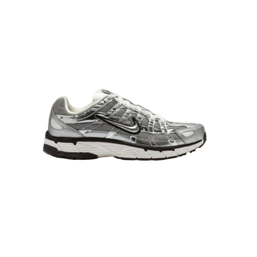 Silver and black sneaker on a white background