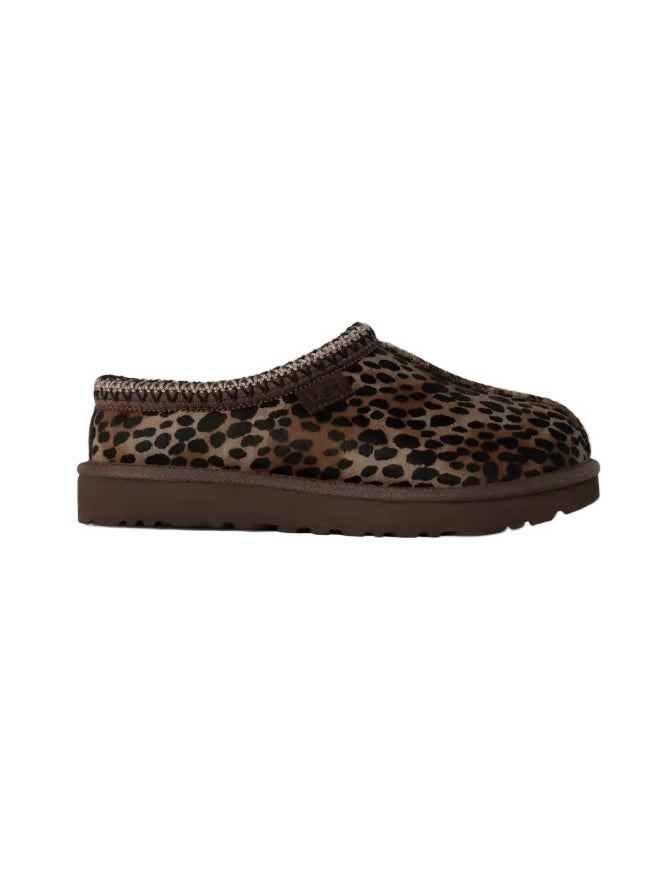 Leopard print slipper on a white background