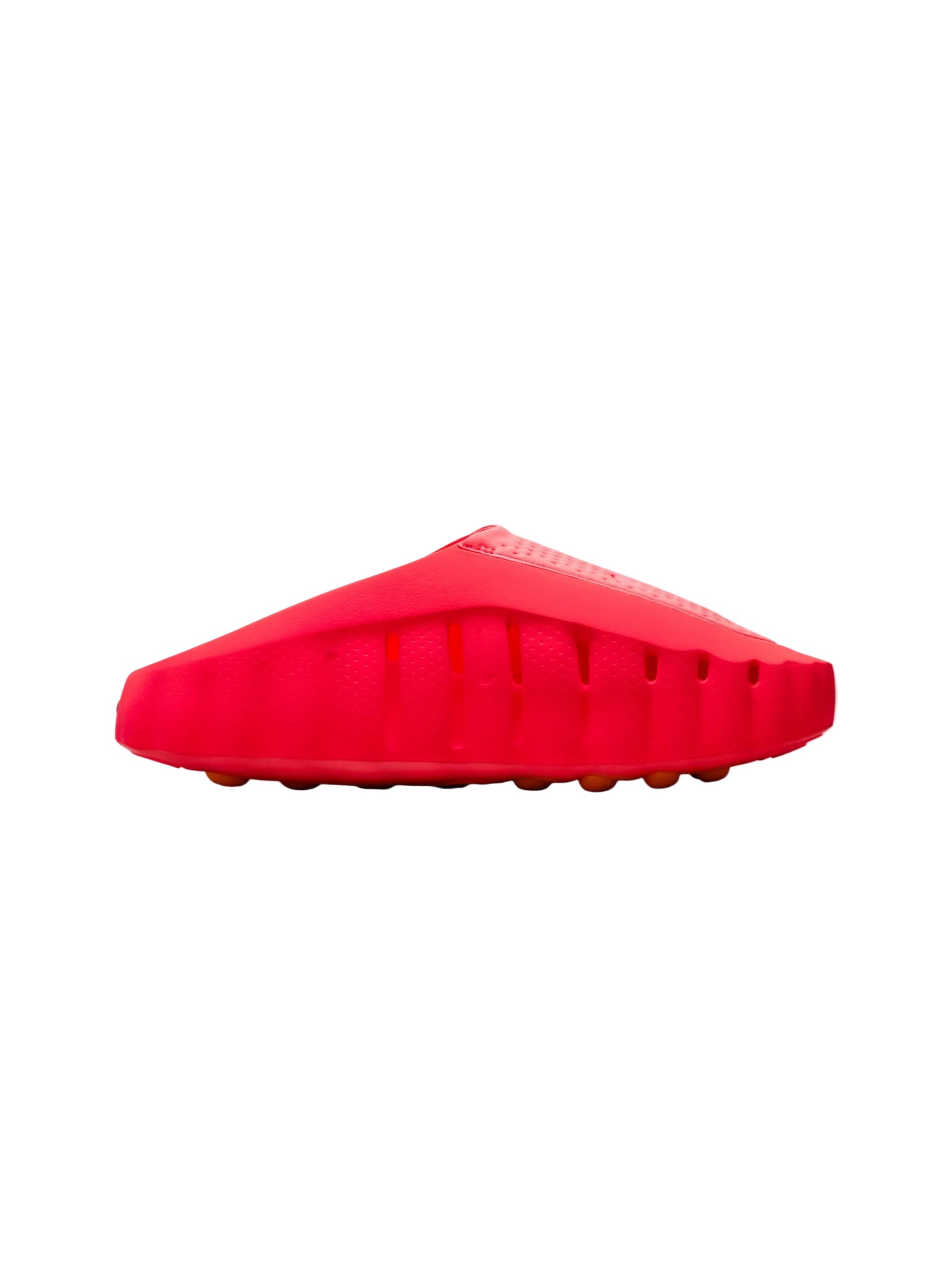 Red shoe cover on a white background