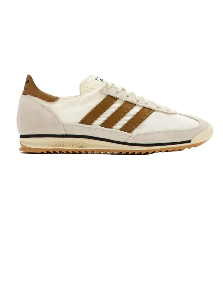 White and brown Adidas sneaker on a white background