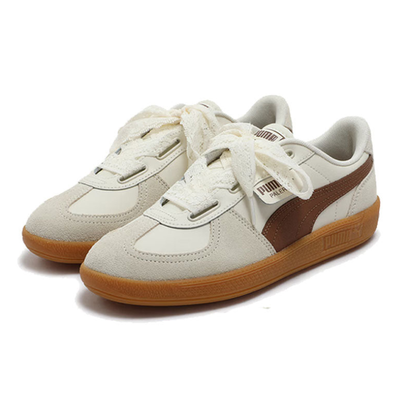 PUMA Palermo Wide Lace Sd 'Frosted Ivory Brown Mushroom