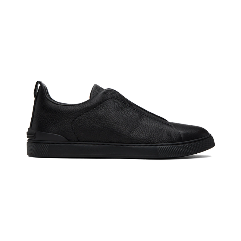 Zegna Triple Stitch Deerskin sneakers Black