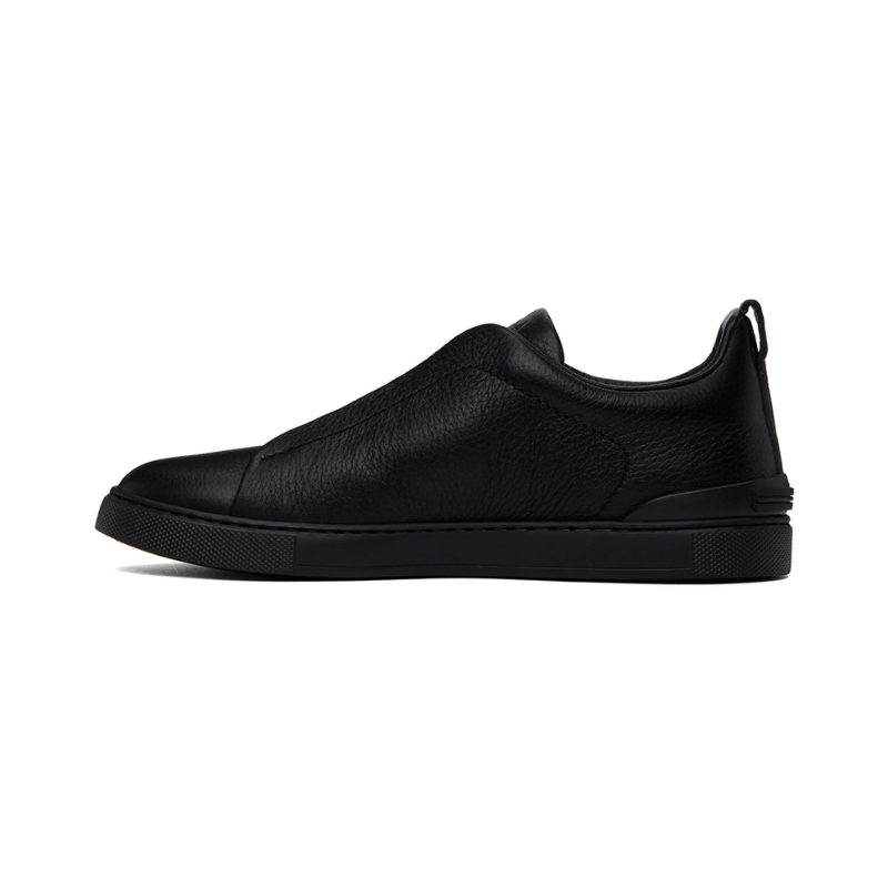 Zegna Triple Stitch Deerskin sneakers Black