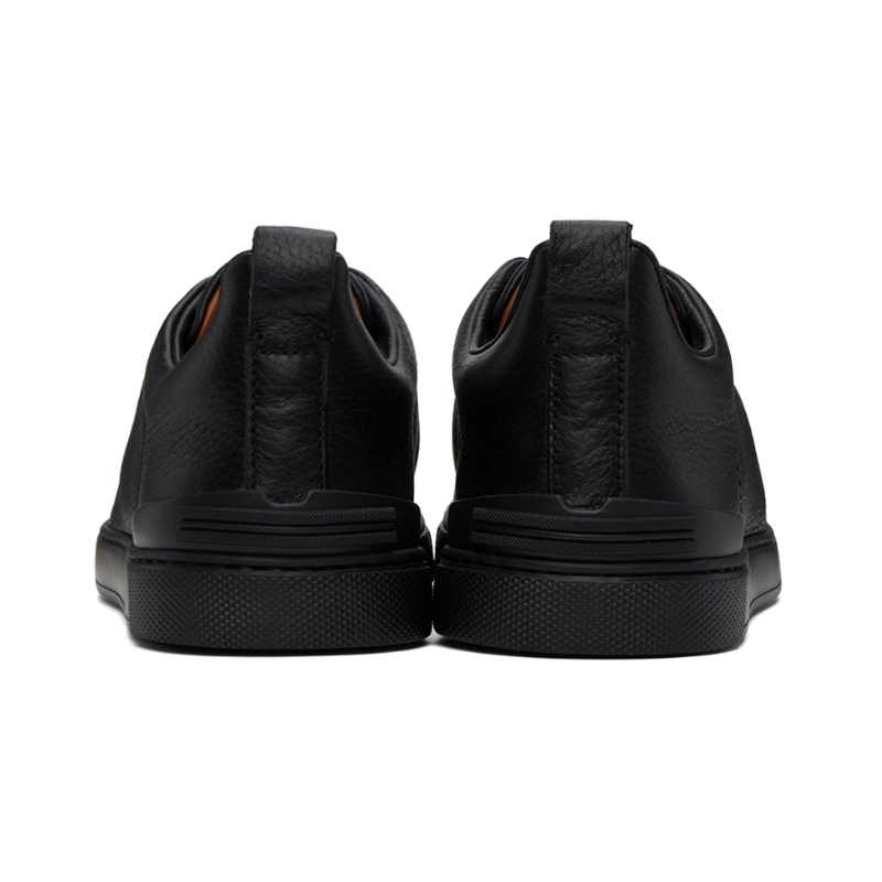 Zegna Triple Stitch Deerskin sneakers Black