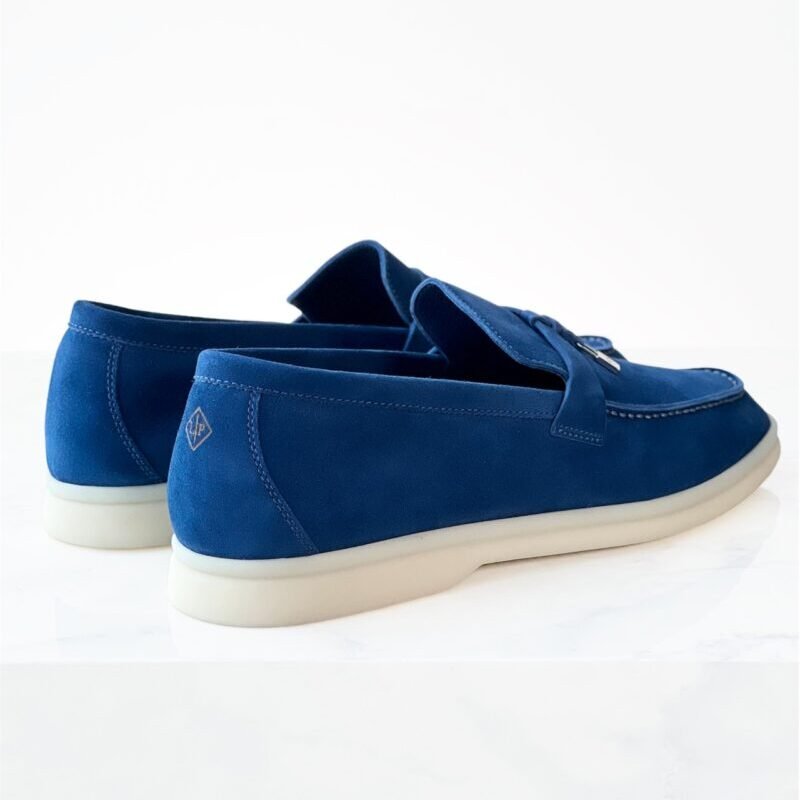 Loro piana Summer Charms Walk Blue Loafers