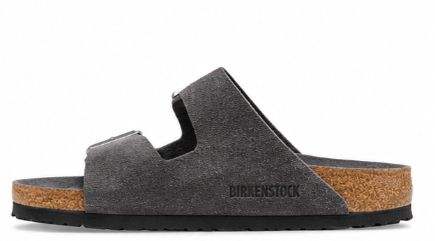 Birkenstock Arizona Suede Leather Sandals Anthracite