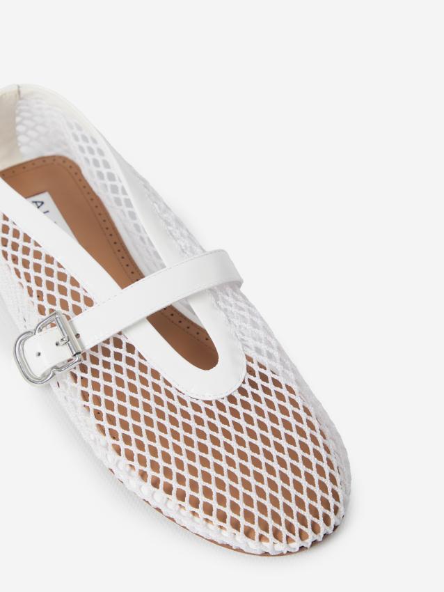 Alaïa Mesh Ballet Flats White