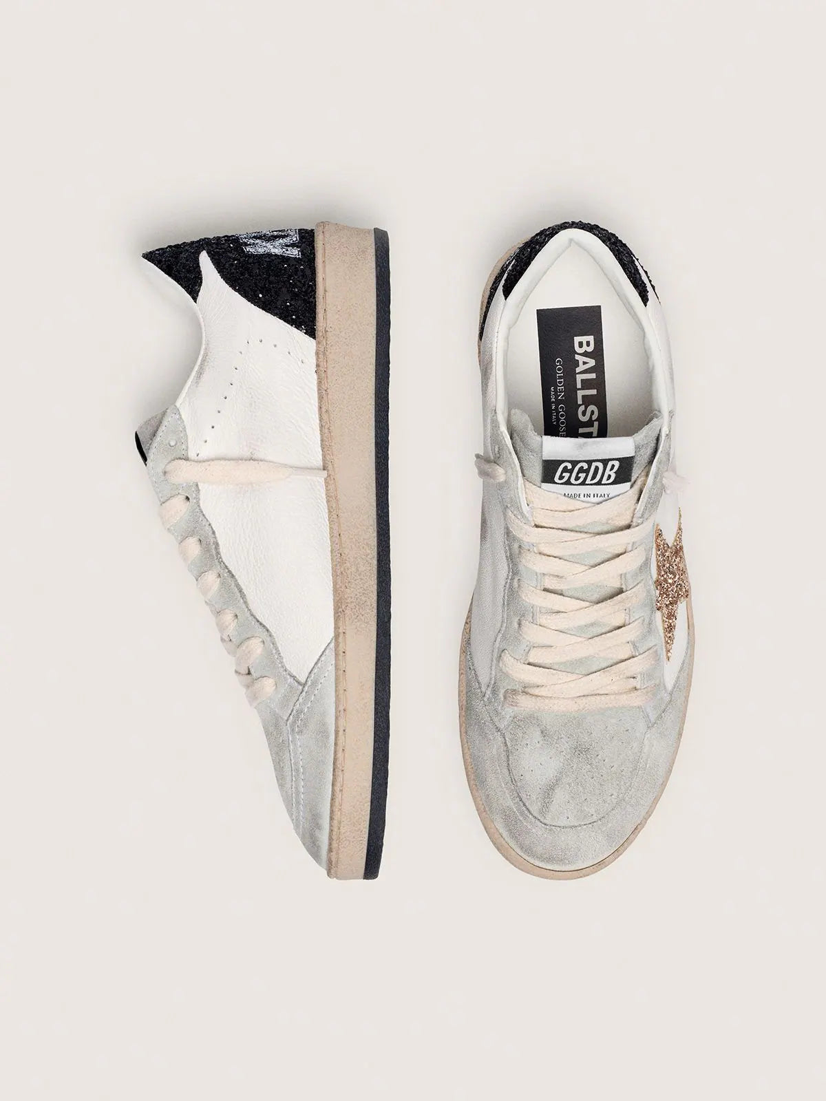 Golden Goose Ball Star White Glitter Limited