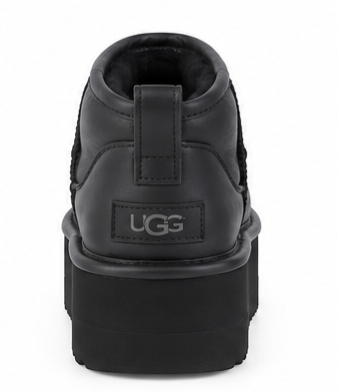 UGG Platform Leather Ankle Boots Black