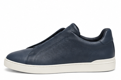 ZEGNA Triple Stitch™ Deerskin Sneakers – Navy Blue