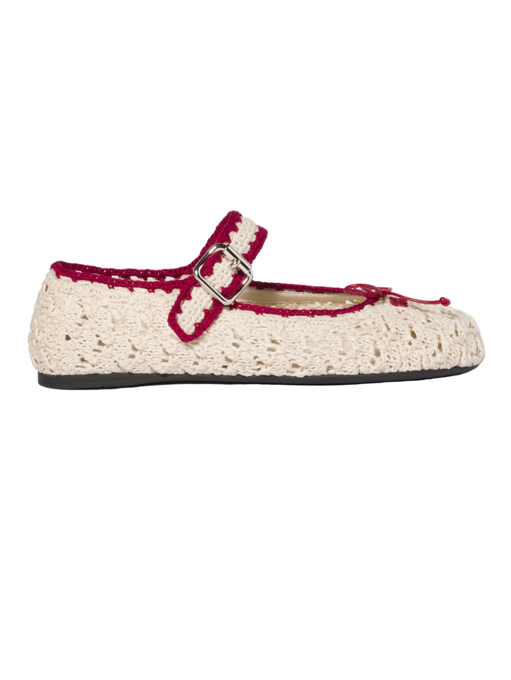Miu Miu Crochet Mary Jane Flats