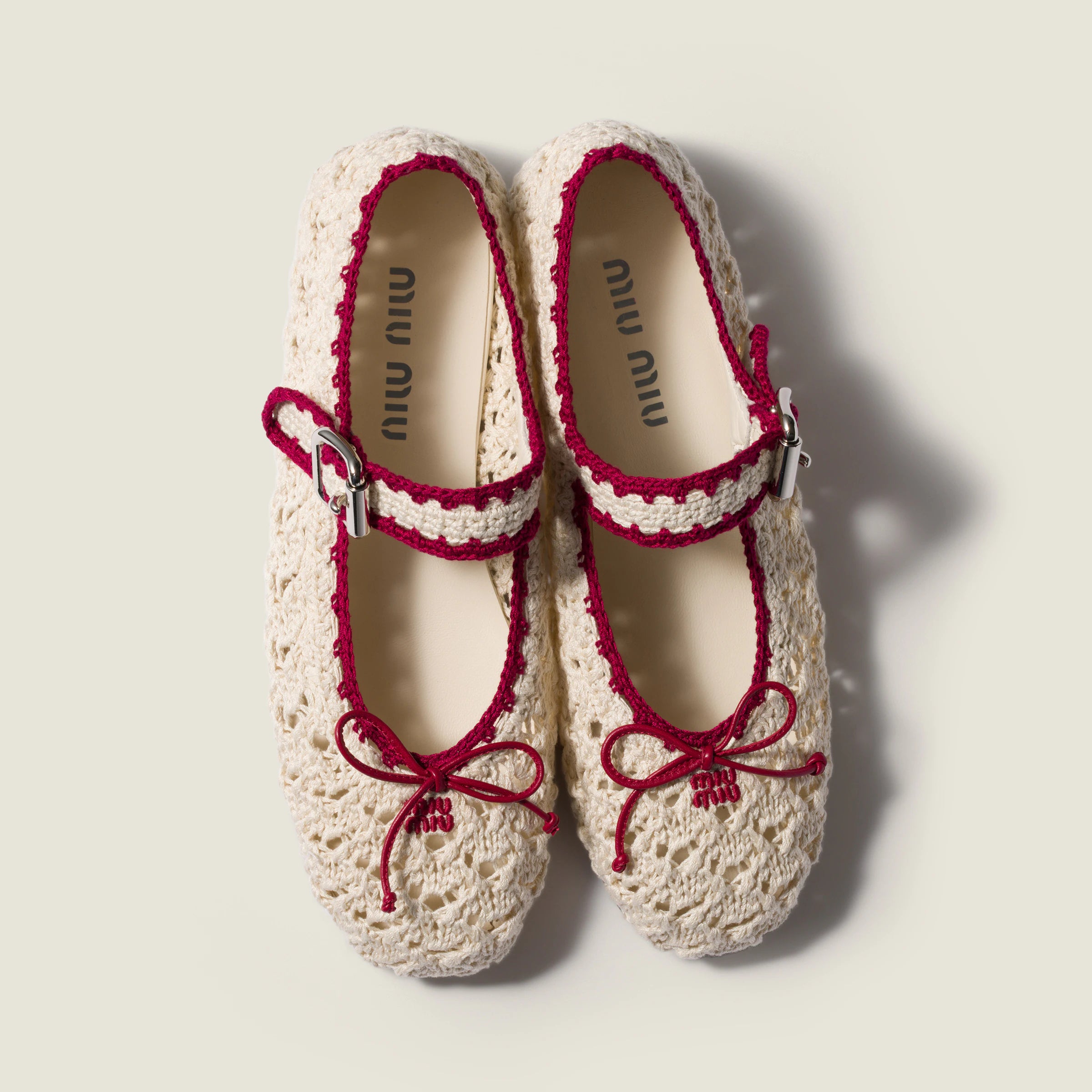Miu Miu Crochet Mary Jane Flats