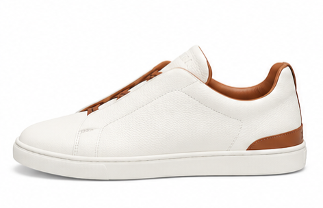 ZEGNA Triple Stitch™ Leather Sneakers – White