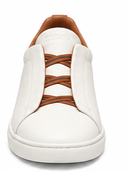ZEGNA Triple Stitch™ Leather Sneakers – White