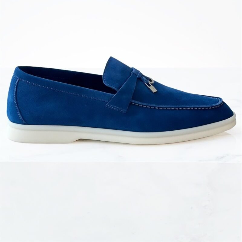 Loro piana Summer Charms Walk Blue Loafers