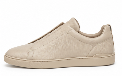 ZEGNA Beige Deerskin Triple Stitch™ Sneakers
