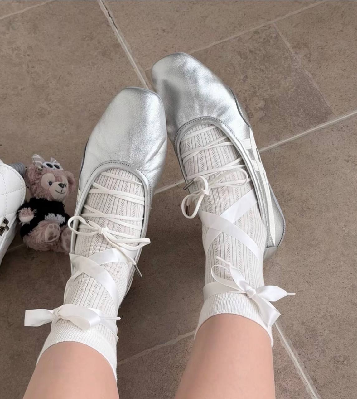 Onitsuka Tiger GYMNARINA Ballet Flats Classic silver cream