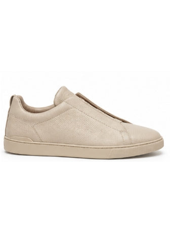ZEGNA Beige Deerskin Triple Stitch™ Sneakers